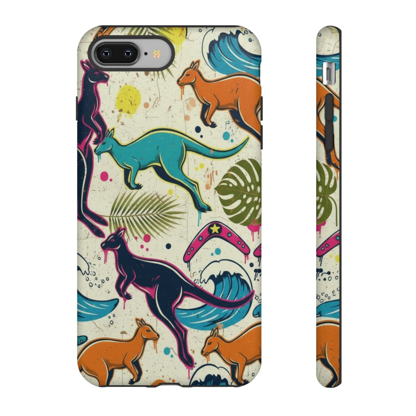 Tough Cases — Colorful Surfing Kangaroo Phone Case