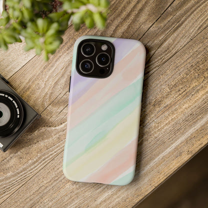 Pastel Watercolor Stripe Tough Phone Case