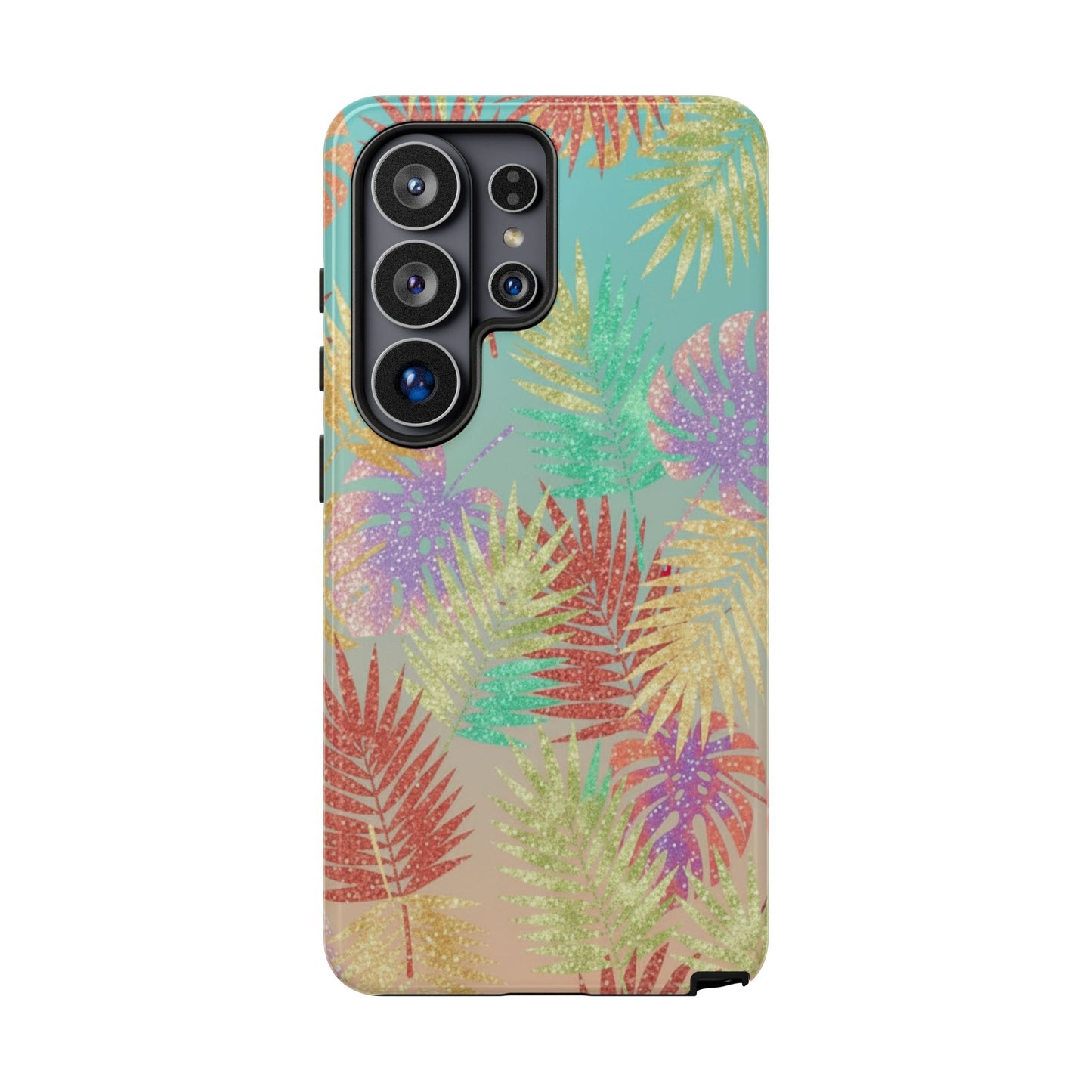 Tropical Palm Leaf Tough Phone Case – Colorful Pastel Botanical Protection