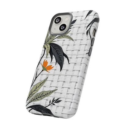 Floral Woven Tough Phone Case — Protective Botanical iPhone Cover