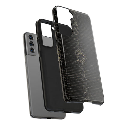 Tough Phone Case — Black Textured Metallic Dot Shield