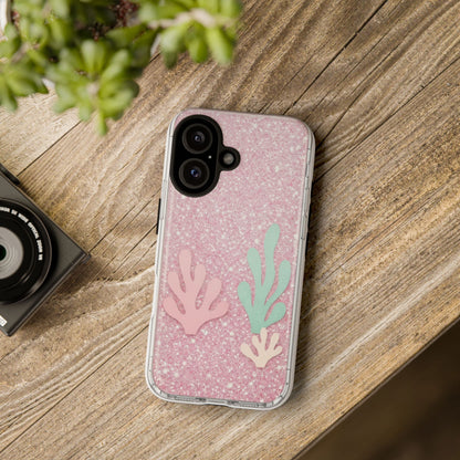 Pink Glitter Seaweed Tough Case - Sparkle Protective Phone Cover