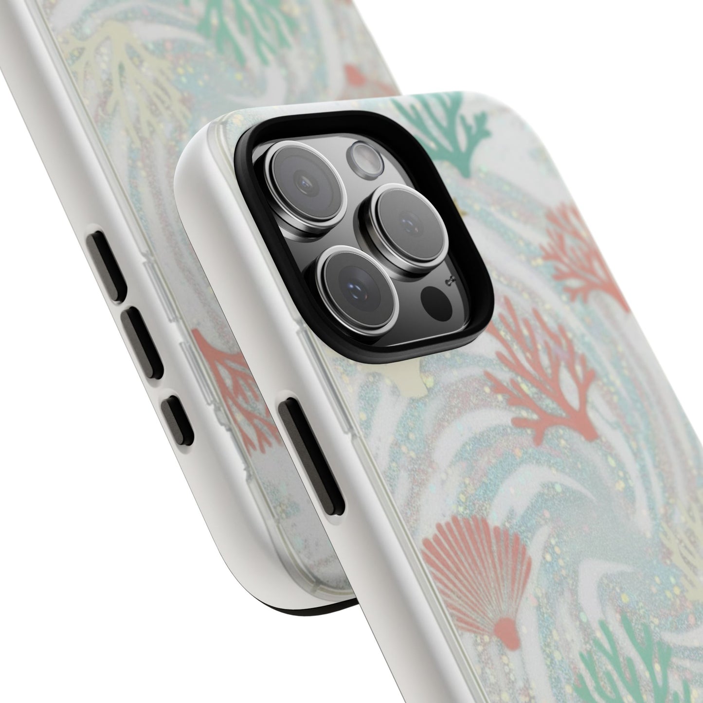 Seafoam Coral Tough Phone Case - Pastel Ocean Wave Design