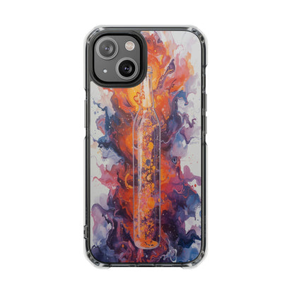 Clear Magnetic Impact Phone Case — Vibrant Abstract Swirl Design