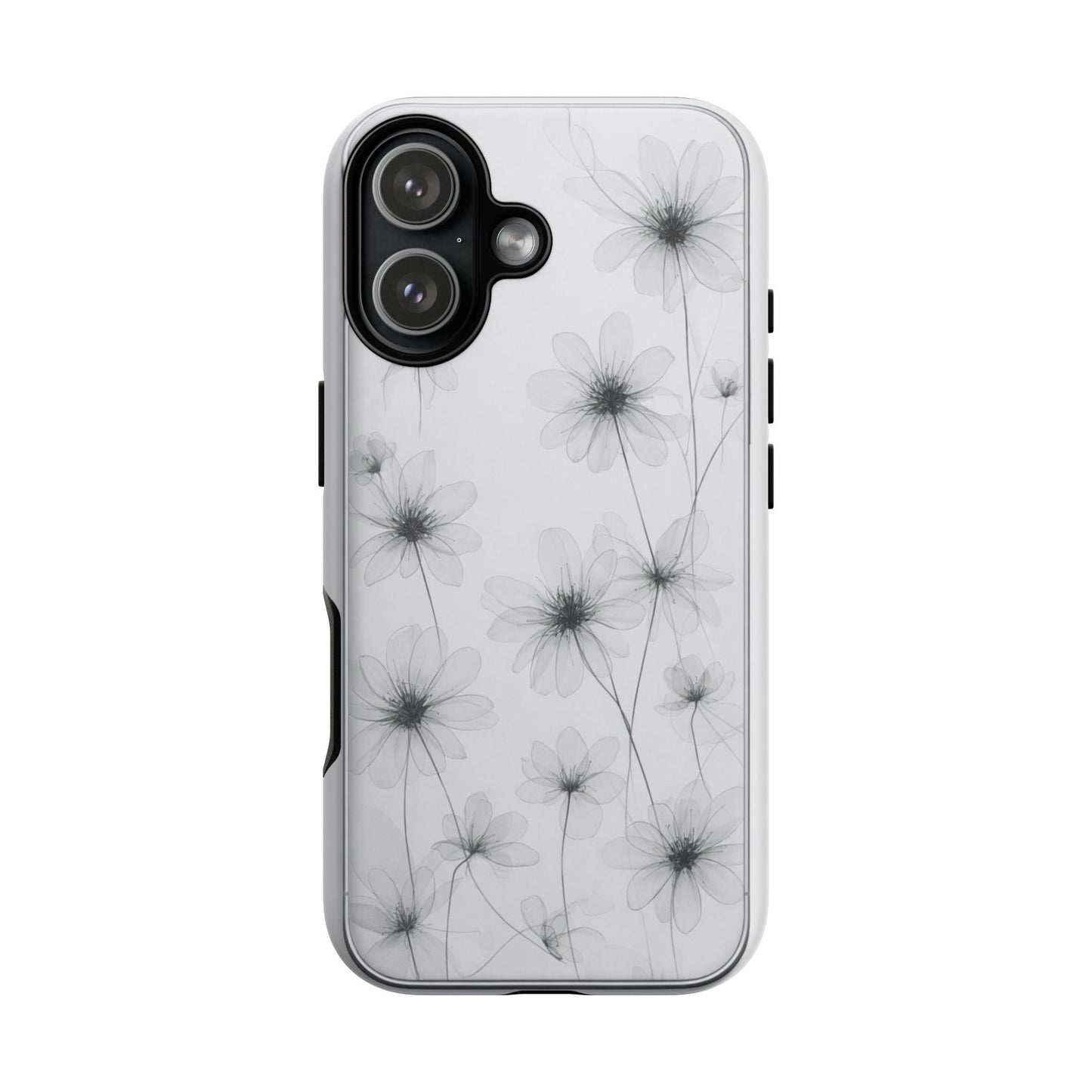 Tough Case — Black & White Floral Tough Phone Case