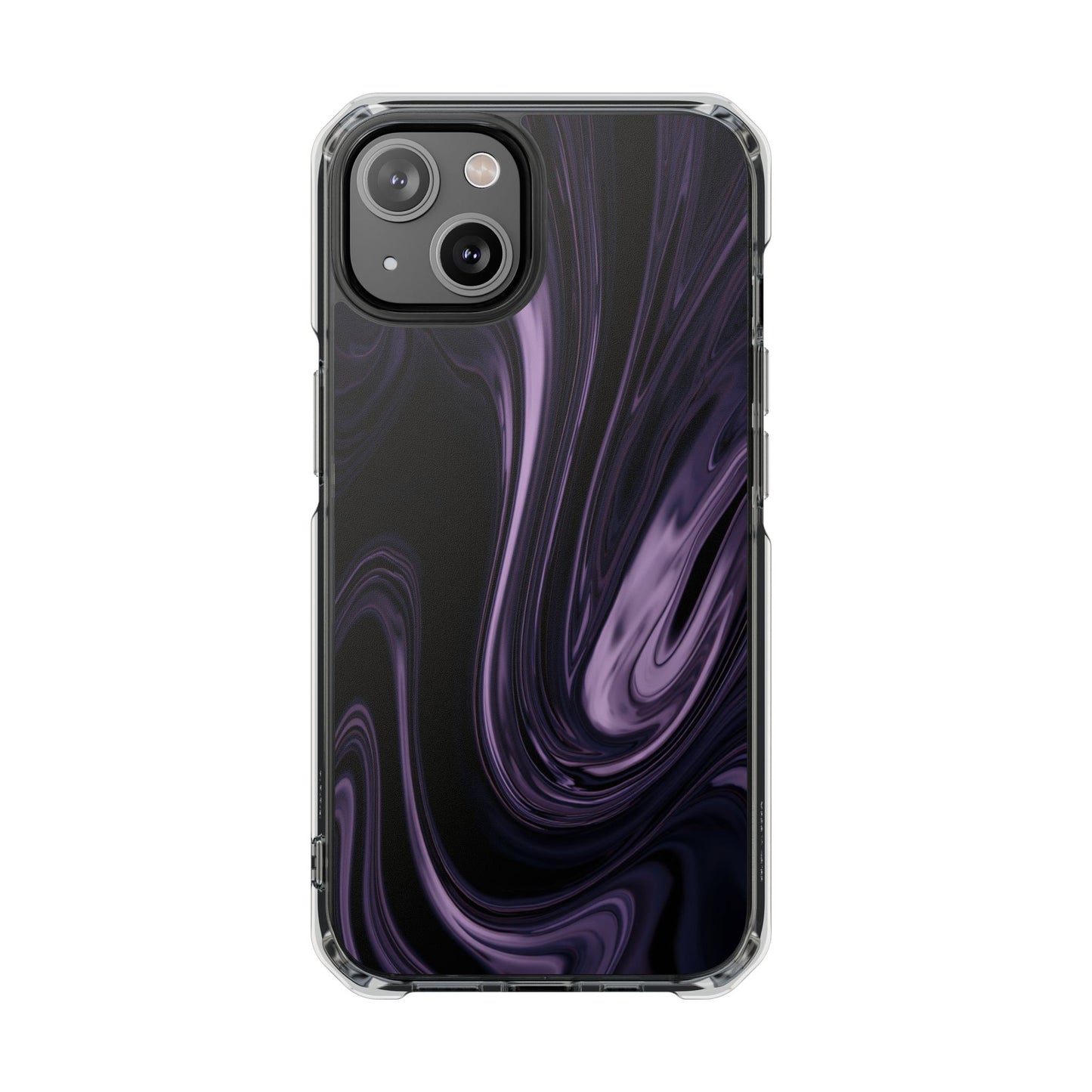 Clear Magnetic Impact Phone Case – Purple Marble Swirl