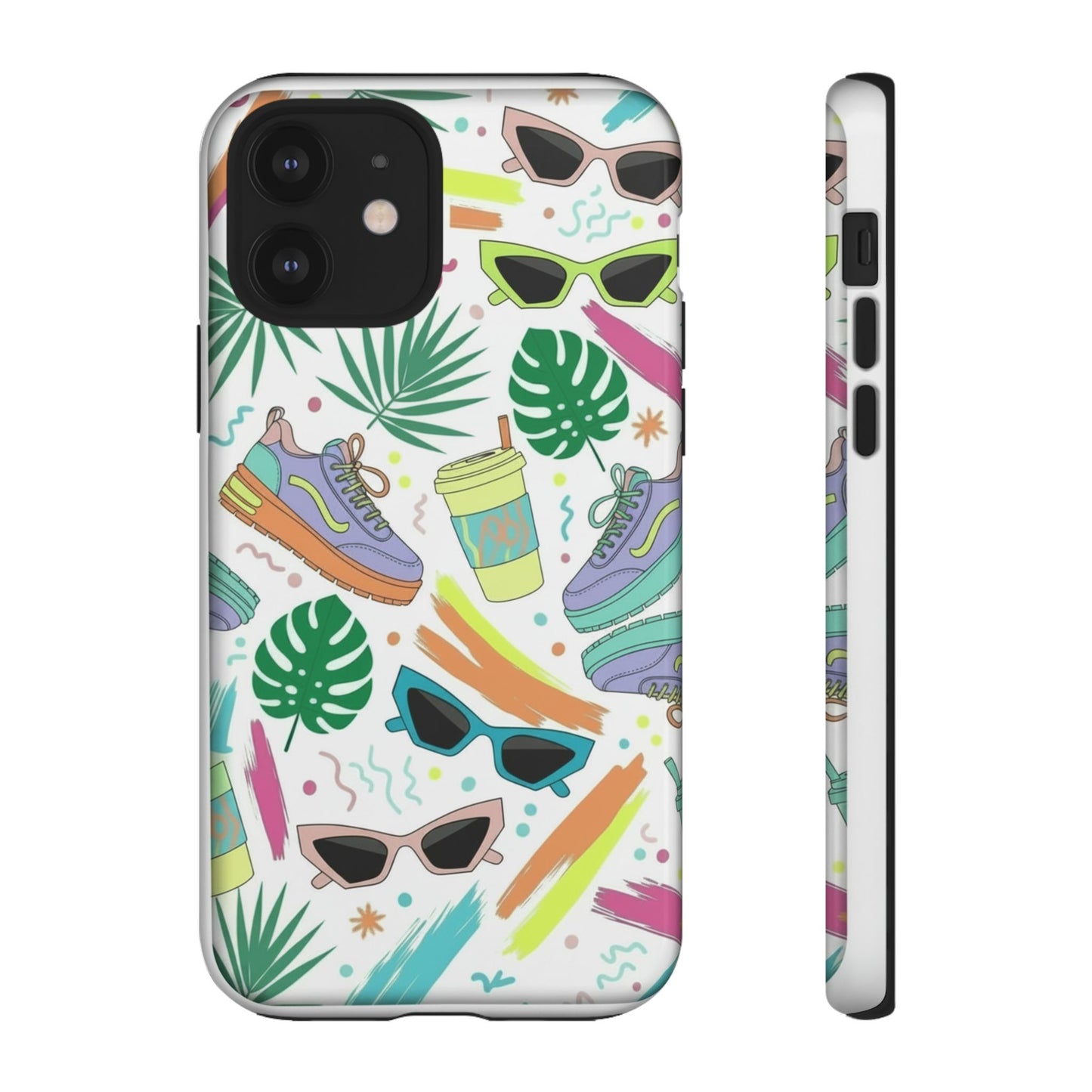 Tough Cases — Colorful Retro Sneakers & Sunglasses Phone Case