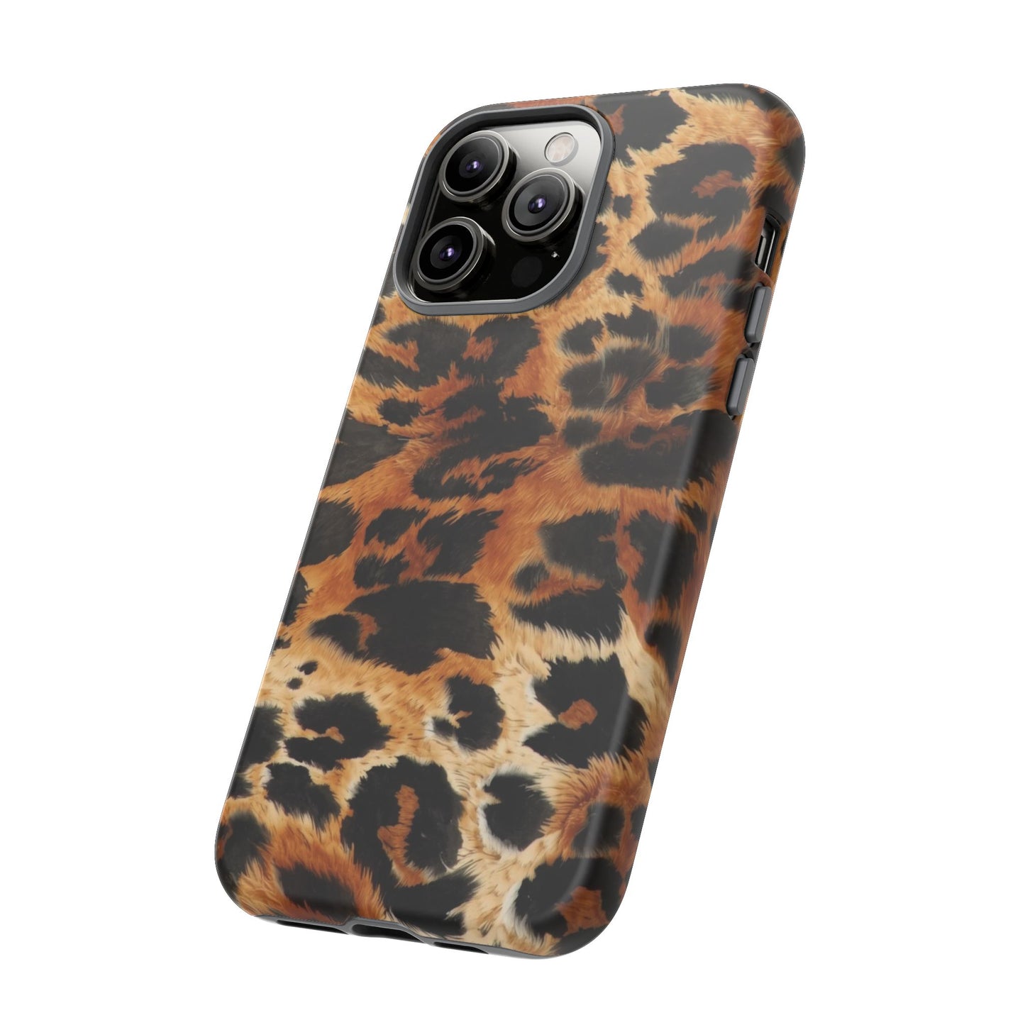 Leopard Print Tough Phone Case – Rugged Protective iPhone Cover