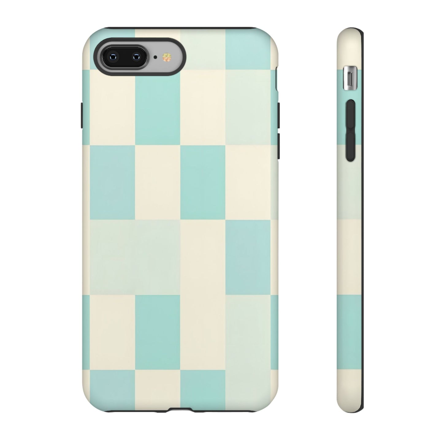 Pastel Checkerboard Tough Case – Mint & Cream Protective Phone Cover