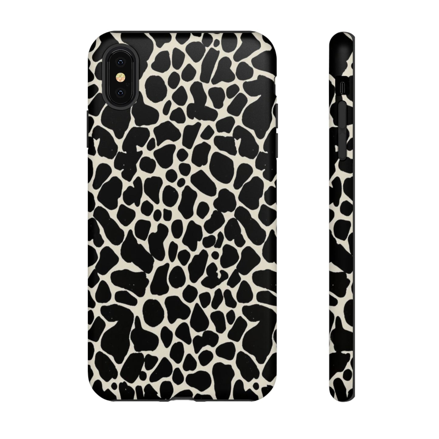 Black and White Cowhide Phone Case — Protective Tough Case