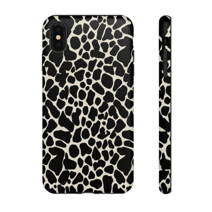 Black and White Cowhide Phone Case — Protective Tough Case