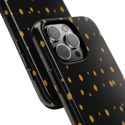 Black & Gold Dot Tough Phone Case — Protective Sparkle Pattern