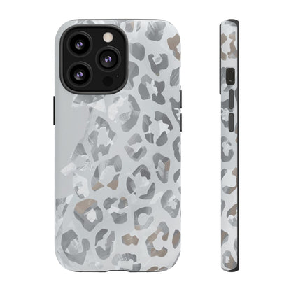 Silver Leopard Tough Phone Case