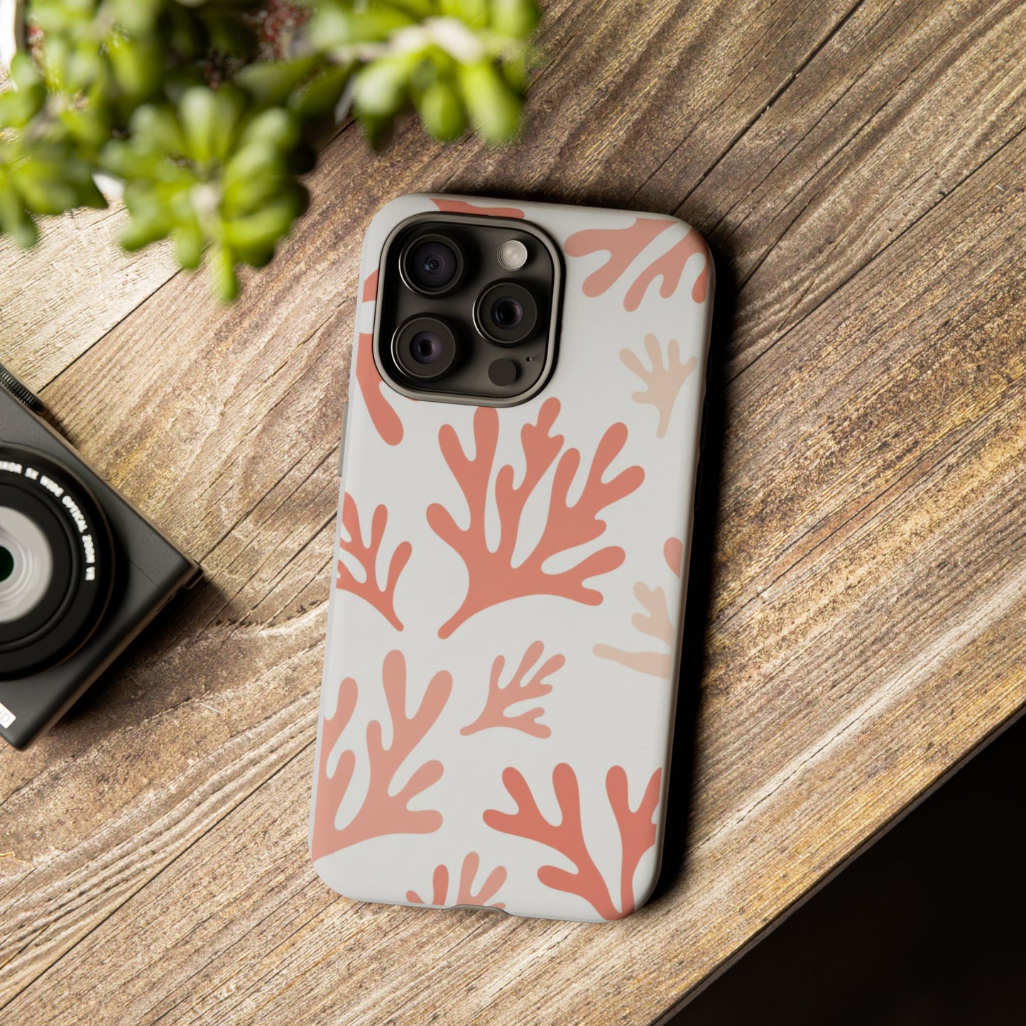 Coral Reef Pattern Tough Phone Case — Pink Beachy Protective Cover