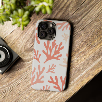 Coral Reef Pattern Tough Phone Case — Pink Beachy Protective Cover