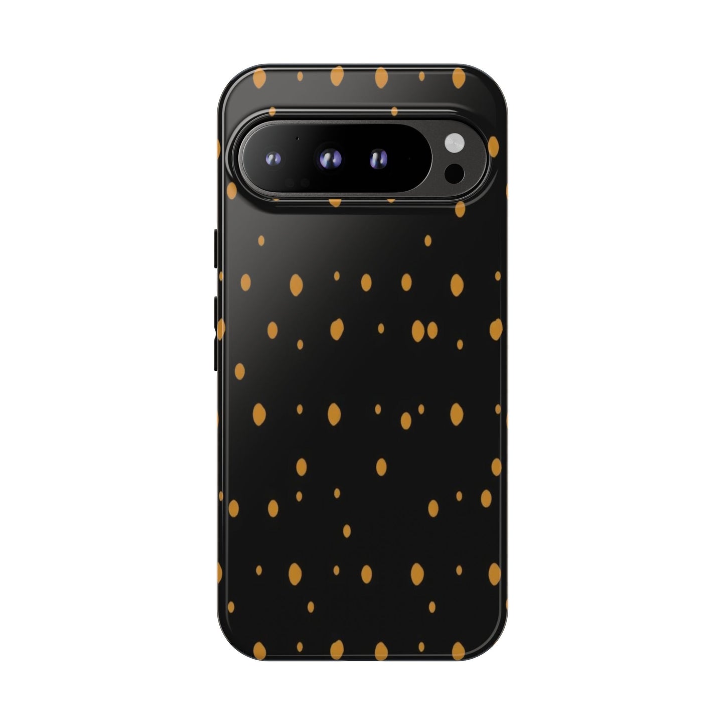 Black & Gold Dot Tough Phone Case — Protective Sparkle Pattern