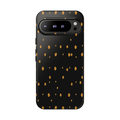 Black & Gold Dot Tough Phone Case — Protective Sparkle Pattern