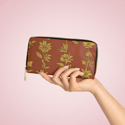Women's Vegan Wildflower Wallet - Everyday Zipper Wallet