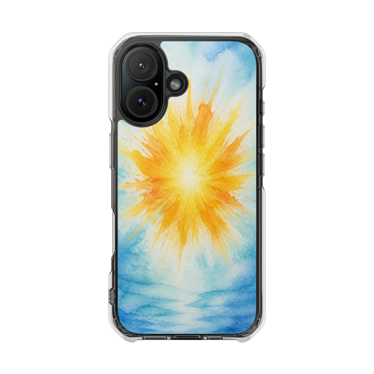 Clear Magnetic Phone Case — Sunshine Watercolor Design