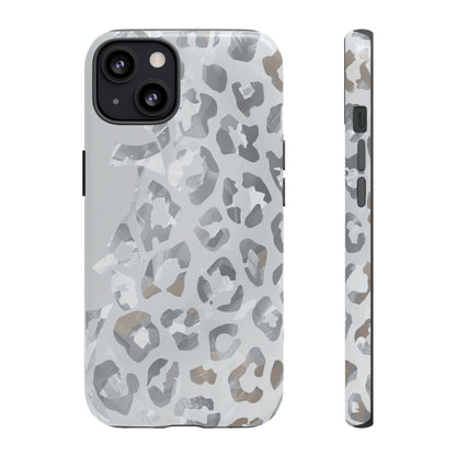 Silver Leopard Tough Phone Case