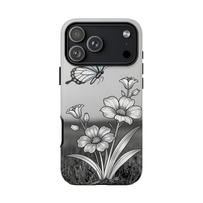 Butterfly & Wildflower Tough Phone Case — Durable Floral Phone Cover
