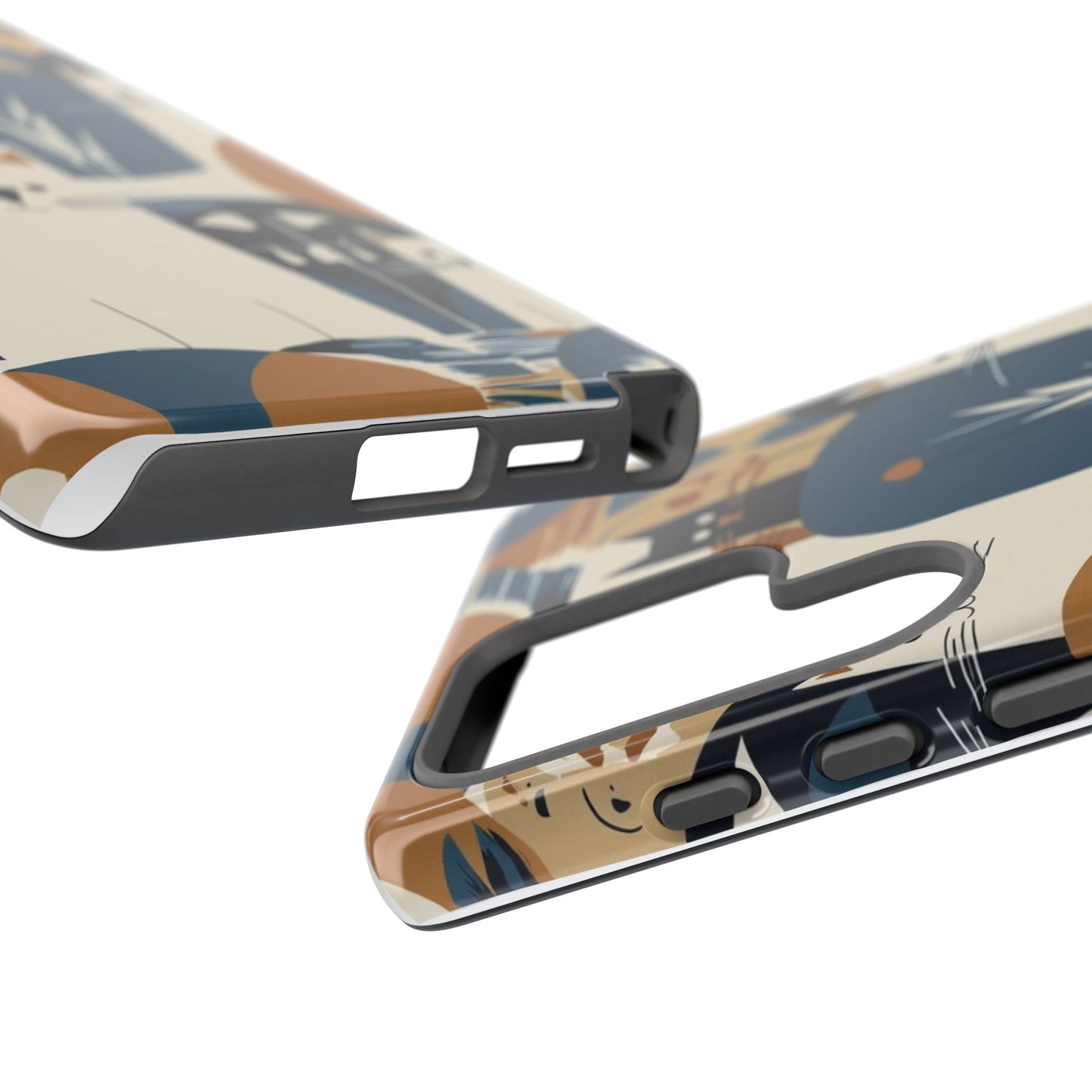 Cat Pattern Phone Case – Retro Abstract Cats Protective iPhone Cover