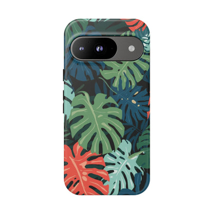 Tropical Monstera Phone Case — Colorful Leaf Protective Tough Case