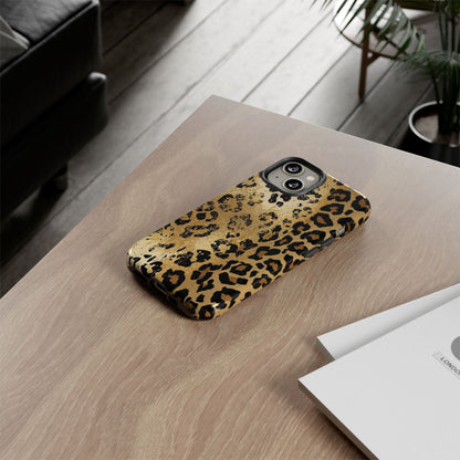 Leopard Print Tough Phone Case — Durable Protective iPhone Cover
