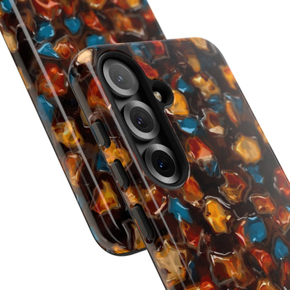 Phone Case - Amber Tortoiseshell Mosaic Protective Cover