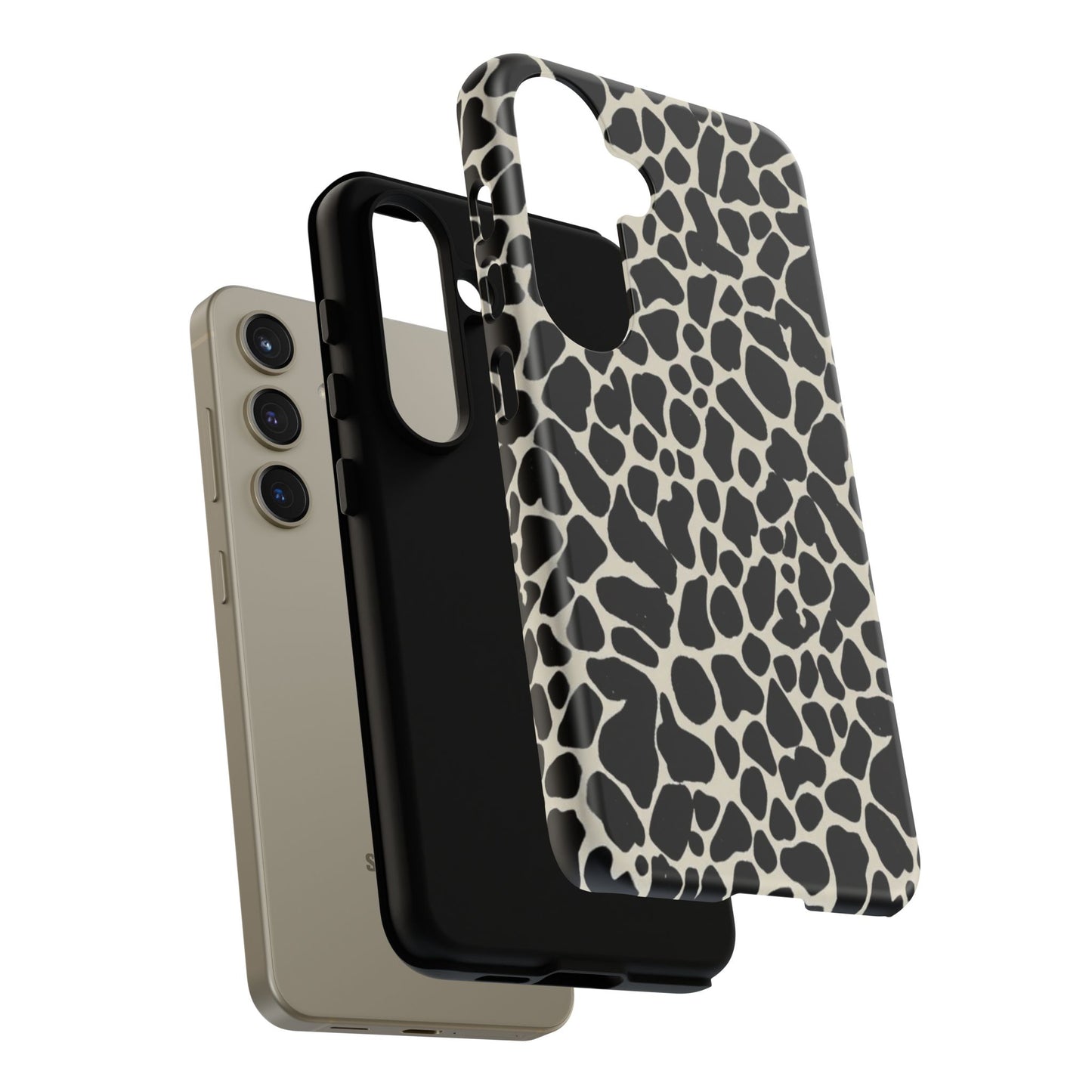 Black and White Cowhide Phone Case — Protective Tough Case