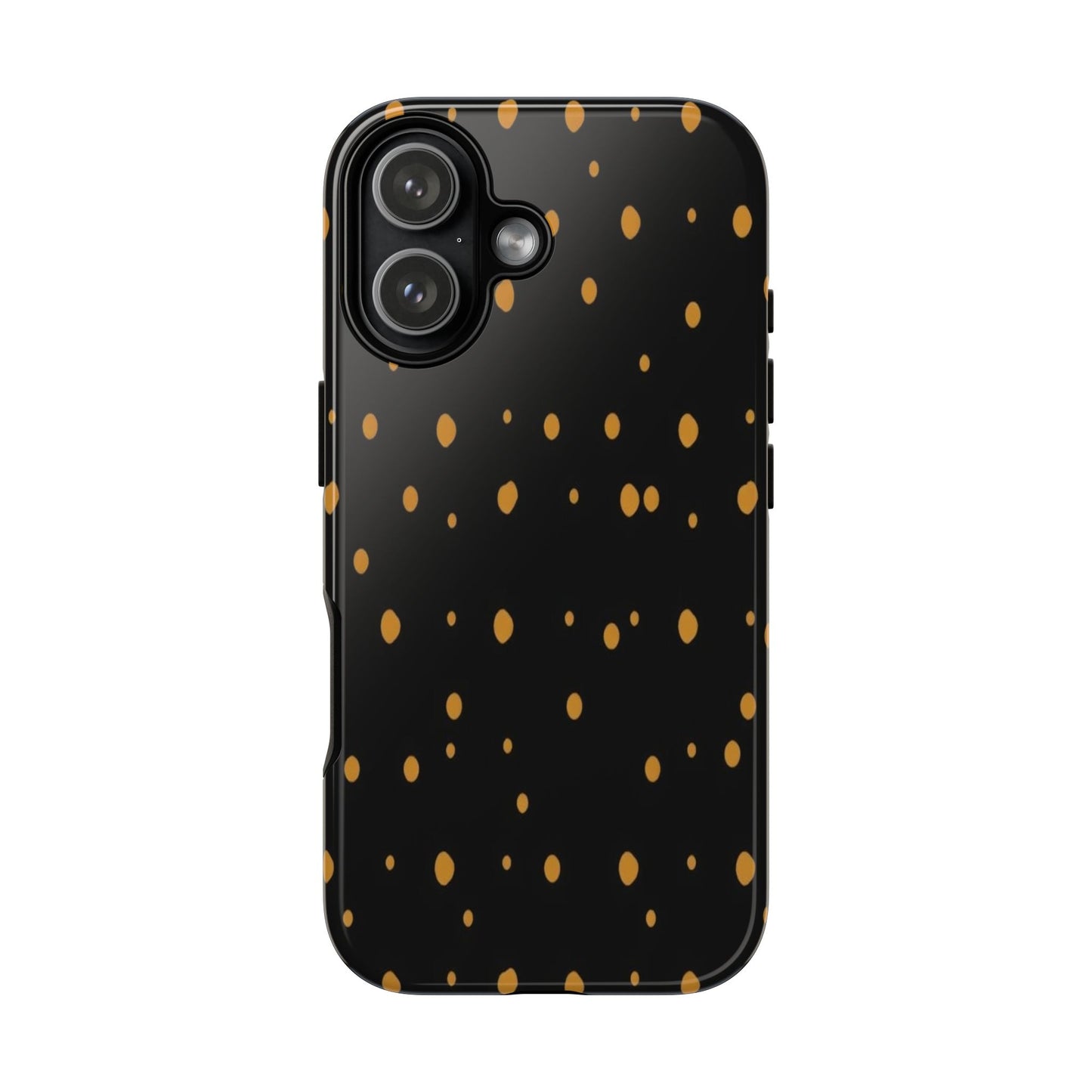 Black & Gold Dot Tough Phone Case — Protective Sparkle Pattern