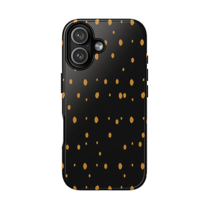 Black & Gold Dot Tough Phone Case — Protective Sparkle Pattern
