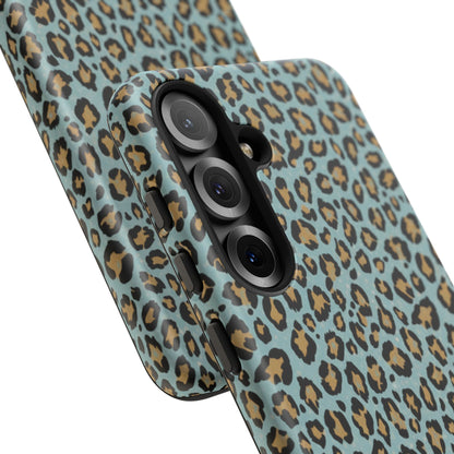 Leopard Print Tough Phone Case - Blue Cheetah Protective Cover