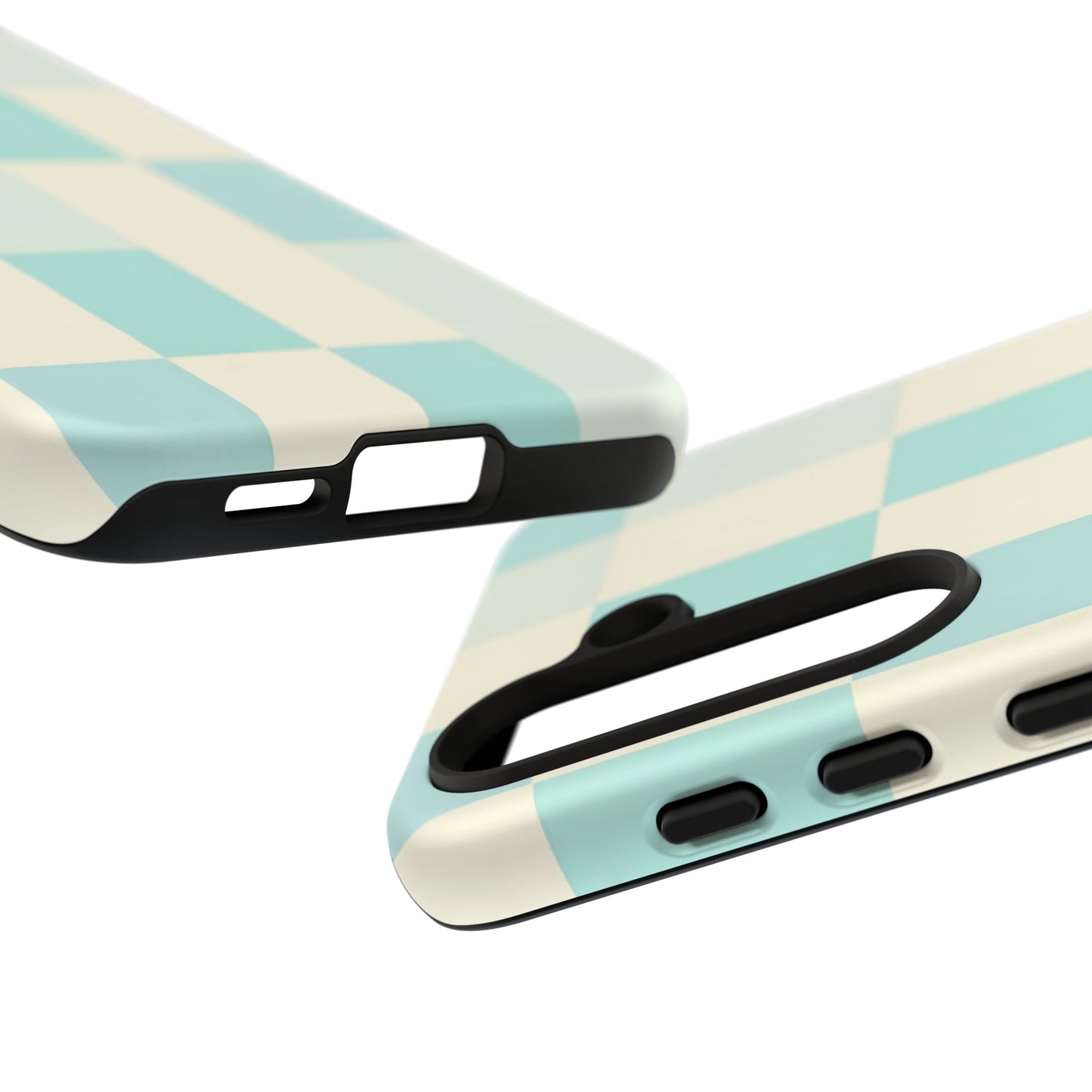 Pastel Checkerboard Tough Case – Mint & Cream Protective Phone Cover