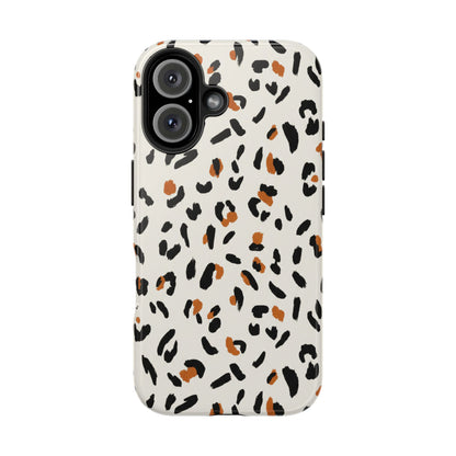 Leopard Print Tough Phone Case — Stylish Protective iPhone Cover