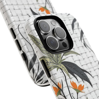 Floral Woven Tough Phone Case — Protective Botanical iPhone Cover
