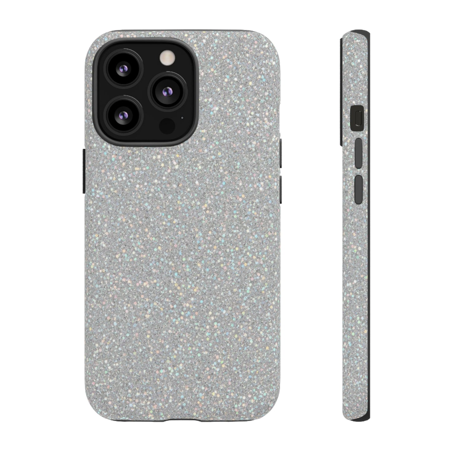 Glitter Silver Tough Phone Case — Sparkling Protective Phone Case