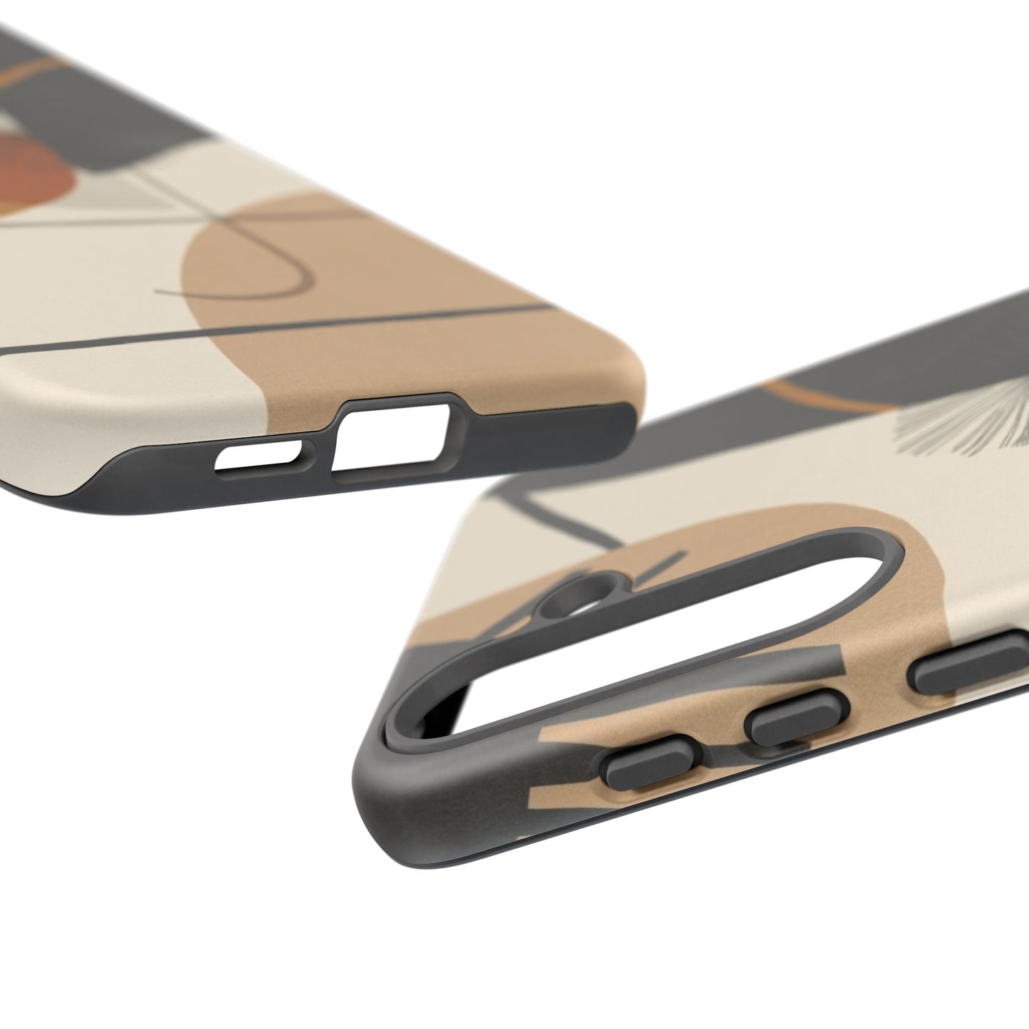 Abstract Earth Tone Phone Case — Mid-Century Minimalist Tough Case