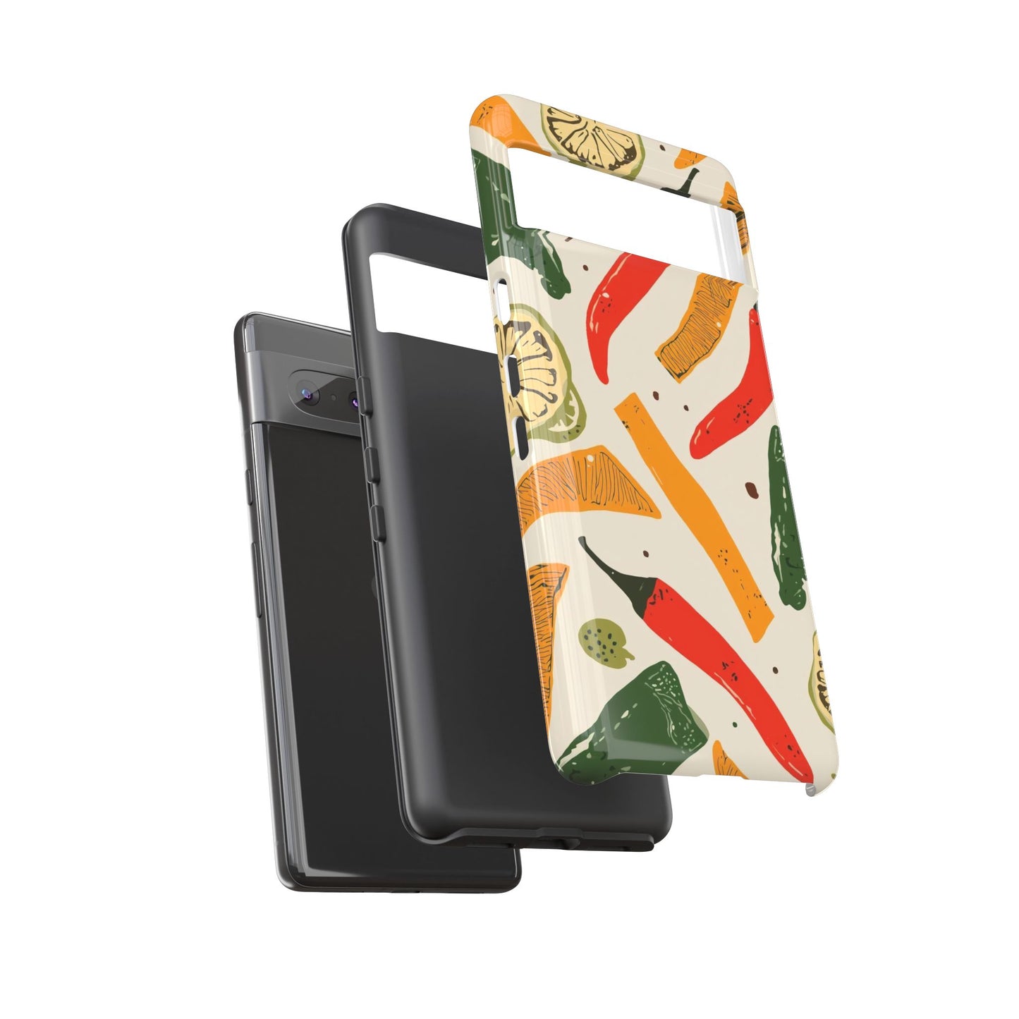 Spicy Peppers Phone Case – Colorful Chili, Lime & Citrus Pattern