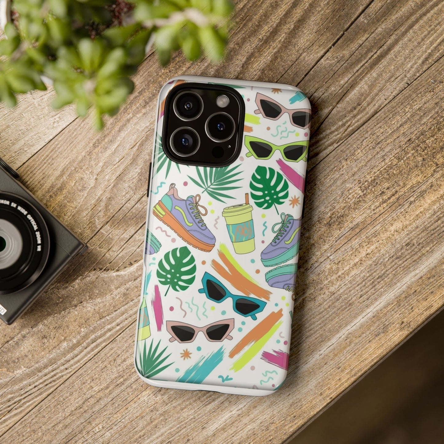 Tough Cases — Colorful Retro Sneakers & Sunglasses Phone Case