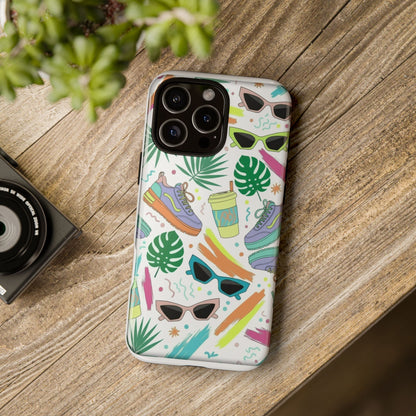 Tough Cases — Colorful Retro Sneakers & Sunglasses Phone Case