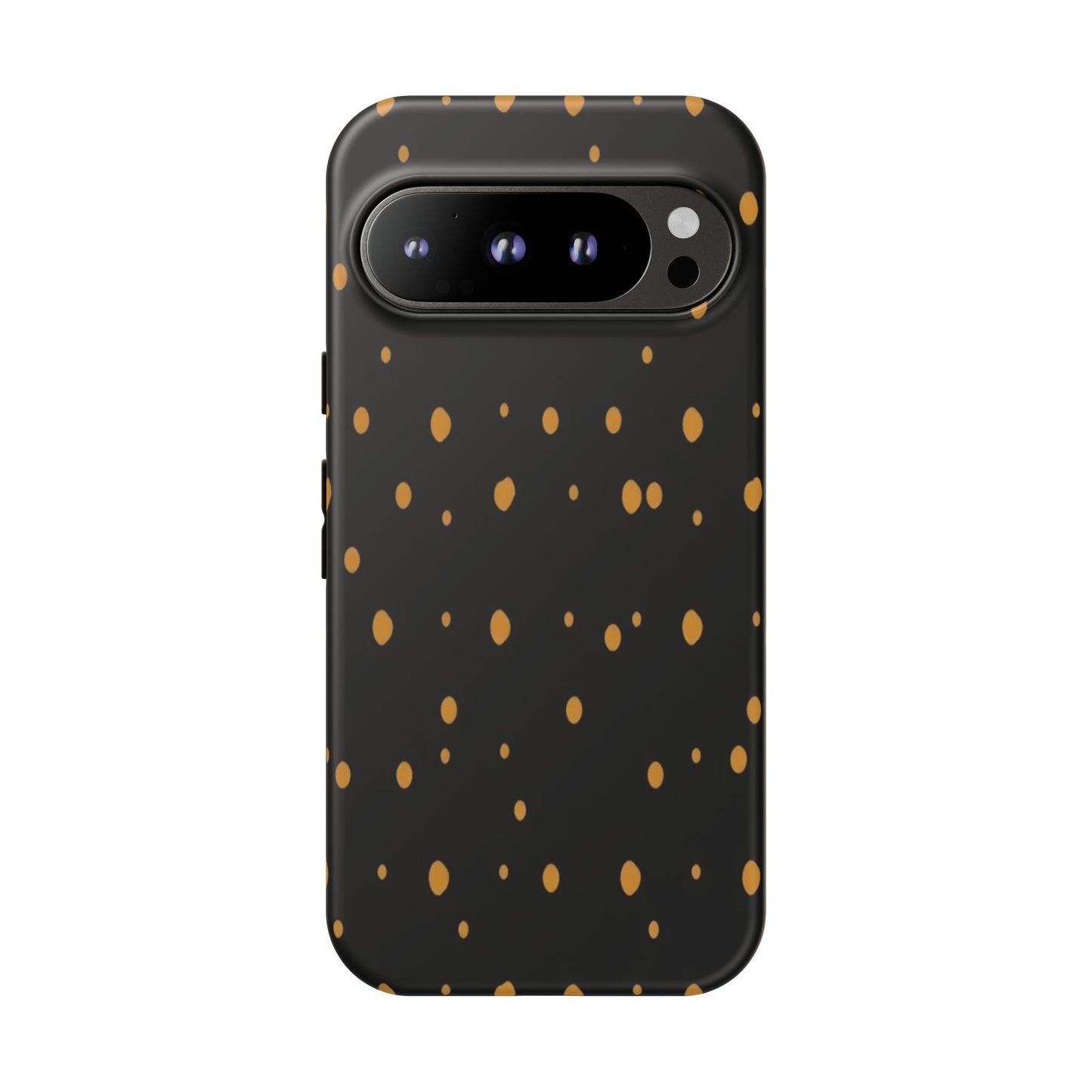 Black & Gold Dot Tough Phone Case — Protective Sparkle Pattern