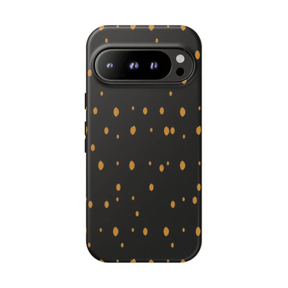 Black & Gold Dot Tough Phone Case — Protective Sparkle Pattern