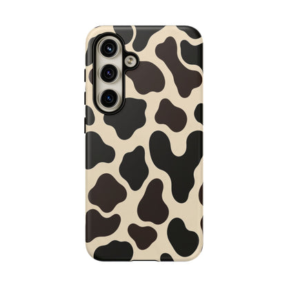 Cow Print Phone Case — Black & Cream Protective  Case