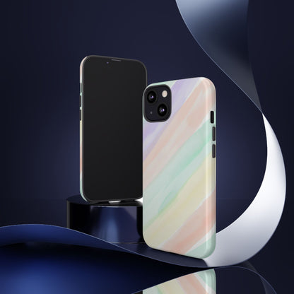 Pastel Watercolor Stripe Tough Phone Case