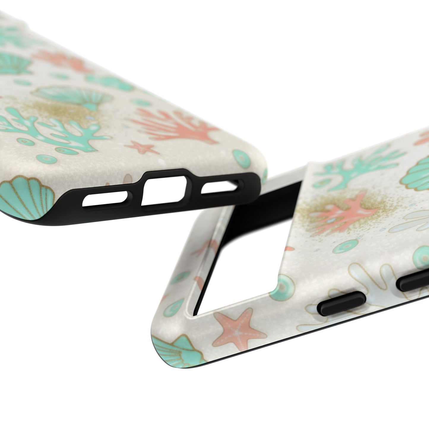 Seashell Coral Phone Case — Pastel Beach Shells Protective Tough Case