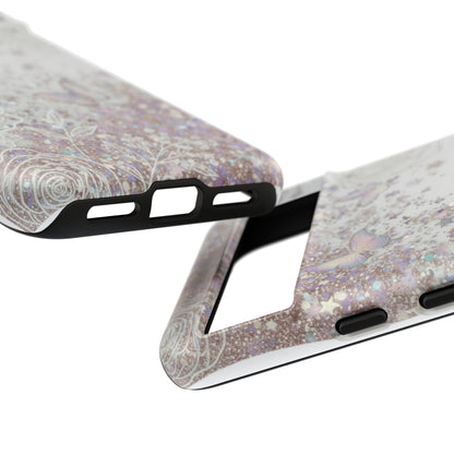 Butterfly Glitter Tough Phone Case — Floral Sparkle Protective Case
