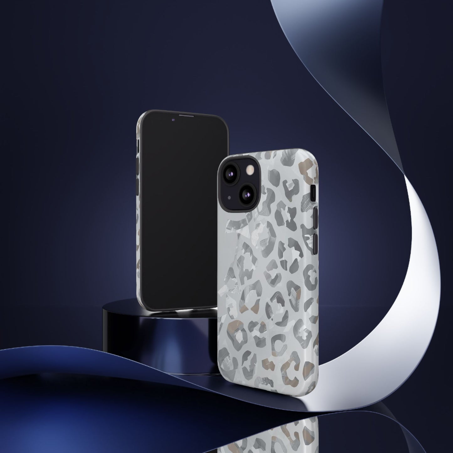 Silver Leopard Tough Phone Case
