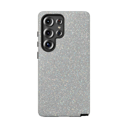 Glitter Silver Tough Phone Case — Sparkling Protective Phone Case