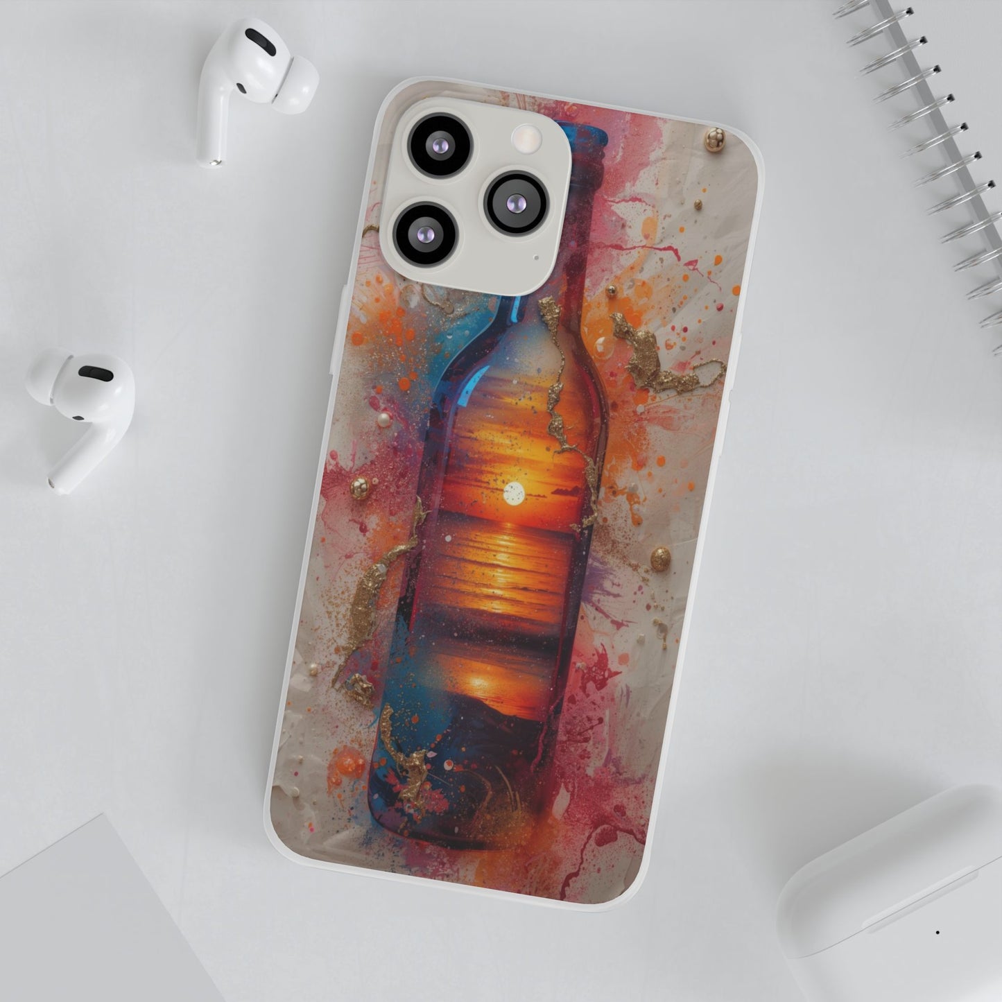 Copy of Floral Holographic Phone Case — Iridescent Leaves & Flowers Flexi Case